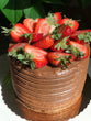 Strawberry topped Brigadeiro Cake with Chocolate Brigadeiro Siding